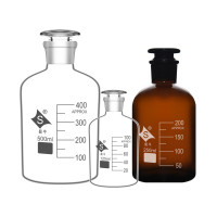蜀 牛 透明小口玻璃试剂瓶细口带刻度药剂瓶普料透明小口1L