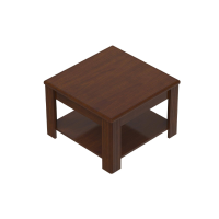国景 K-Q-29UD办公室茶几桌客厅简约现代木质方形茶几 胡桃色 600*600*420mm