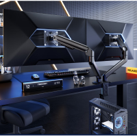 北弧 双屏显示器支架 机械臂一拖二 电脑支架多屏扩展桌面夹式底座 屏幕升降悬空托增高架E350ez-2