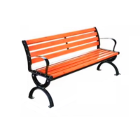 仓迪 户外公园椅防腐实木室外休闲椅小八字有靠背 125*41*72cm