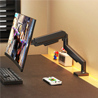 易之固 显示器支架气动旋转机械臂台式电脑屏幕县臂桌面升降底座 曜岩黑 17-32英寸