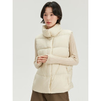 雪中飞女士立领短款日常百搭休闲舒适时尚简约保暖羽绒马甲 X42137472F