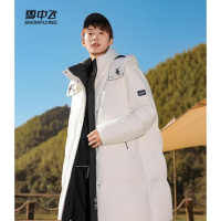 雪中飞情侣长款可拆卸帽撞色点缀羽绒服保暖抗寒亲肤舒适 X40146124F