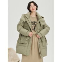 雪休闲百搭时尚女士连帽羽绒服鸭绒保暖时尚抗风防寒 X40147184F