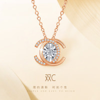 金 六 福 吉 祥 双C钛钢钻石套链 TLTG21109