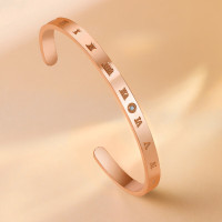 金 六 福 吉 祥 钛钢真钻罗马文手镯 SLTG20004