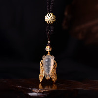 金 六 福 吉 祥 24K铸金金蝉玉髓吊坠 DZ24K210005
