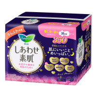 花王乐而雅F透气棉柔纤巧超长夜用护翼型卫生巾35cm8片*3包