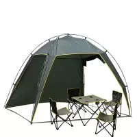 攀能 PANON 户外怡情套装帐篷 天幕式 遮阳 4人折叠桌椅PN-2243 绿色