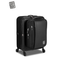 多一JOLLYING折叠前挂袋行李箱zy-1583A暗夜黑 20寸