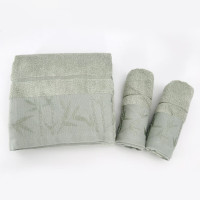 德泽 DZ-ZM-1018 竹纤维毛浴巾三件套(浴巾*1 面巾*2)