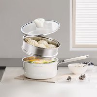 DUMIK 中科德马克D-NS16N41Z奶乎乎系列 陶瓷不锈钢奶锅(蒸笼)16cm