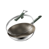 DUMIK 中科德马克D-CS34T31钛盾系列 钛盾系列无涂层炒锅34cm