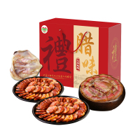 农小佳广式香肠180g+咸味香肠260g+风吹腊肉300g+江西板鸭650g礼盒年货