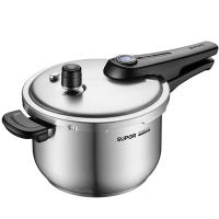 苏泊尔(SUPOR)YW24S1 高压锅 304不锈钢 蓝眼示压快煮炖汤燃气电磁炉明火通用 银色