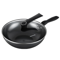 九阳 CF32C-CJ232 32cm炒锅 无涂层铸铁炒菜锅可立盖燃气煤气灶电磁炉通用家用