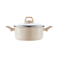 九阳 22CM汤锅 CF22T-CT524 不粘麦饭石色汤锅宝宝辅食锅电磁炉燃气通用炖锅泡面锅