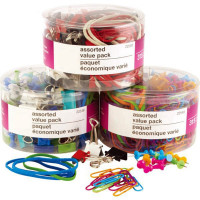 史泰博 22549 文具套装(皮筋/回形针/长尾夹/工字钉) 1.00 盒/筒 (计价单位:筒) 彩色