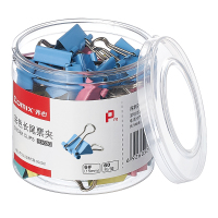 齐心(COMIX) B3636 彩色长尾票夹 15mm 60只/筒 1.00 盒/筒 (计价单位:筒) 配色