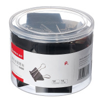 齐心(COMIX) B3625 黑色长尾票夹 50mm 12只/筒 1.00 盒/筒 (计价单位:筒) 黑色