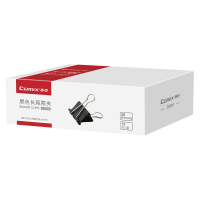 齐心(COMIX) B3606 黑色长尾票夹 41mm 12只/盒 (计价单位:盒) 黑色