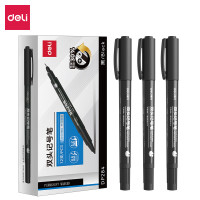 得力(deli) DP284 记号笔 小双头 12支/盒 记号笔 1.00 支/盒 (计价单位:盒) 黑色