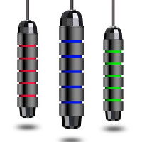 三极户外(Tri-Polar) TP1530 跳绳 黑红条纹 绳长2.8米 运动健身钢丝绳学生跳绳