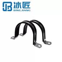 冰匠 304不锈钢管卡扣U型带连胶条骑马卡 单位:包