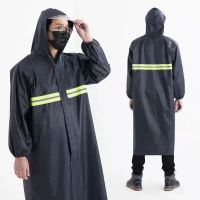 启功成人长款连体雨衣雨具 带帽檐反光 含水靴 均码