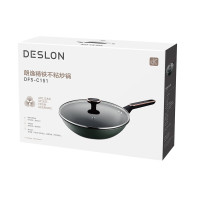 德世朗(DESLON)朗逸精铁不粘炒锅家用平底无油烟燃气灶电磁炉专用不沾炒菜锅