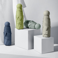 超轻胶囊伞五折口袋伞黑胶太阳伞防晒遮阳伞迷你雨伞