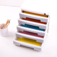 得力9779 五层带锁文件柜(浅灰)