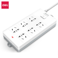 得力18168-05插座_6组_5米_PVC袋装(白) 只