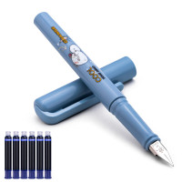得力A948源源得力练字钢笔EF明尖(可擦纯蓝)(1笔+6墨囊+1贴纸/卡)