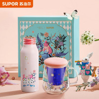 苏泊尔(SUPOR)大英博物馆礼盒套装爱丽丝保温杯+玻璃杯TK2196E