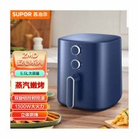 苏泊尔(SUPOR)ZMD安心系列 1500W大火力 双旋钮设计 12大建议菜单 5.5L大容量立体烘烤空气炸锅KJ55