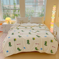 雅鹿多功能羊羔绒披肩毯 小恐龙 YLC2211