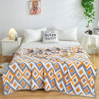 雅鹿印花牛奶绒毯 菱格 YLC2212