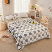 雅鹿A类牛奶绒保暖毯 温馨小花-灰白 YLC2607