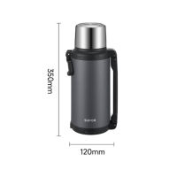 苏泊尔S极光旅行保温壶304不锈钢保温瓶户外暖水瓶KCV20BV10 /8漫幕黑