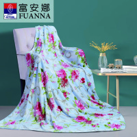 富安娜家纺80*120cm多用小毛毯单层法兰绒毯\花间精灵\蓝\