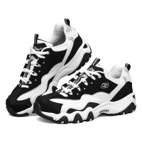 斯凯奇(Skechers)12493-BKW 女鞋秋季2025新款厚底增高老爹鞋