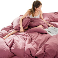 三极户外(Tri-Polar) TP2982 1.8m被套加大床单款 天竺棉 日式纯色 四件套 (计价单位:套) 豆沙色