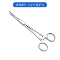 双鹿 医用不锈钢高硬度直弯无钩止血剪外科手术缝合钳 弯无钩 180mm5把