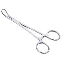 双鹿 帕巾钳 医用不锈钢外科手术提拉创巾夹持器械布巾抓布钳洞巾毛巾钳 钩型 110mm5把