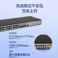 华三(H3C)S5130V2-28S-LI 24口千兆电+4万兆光纤口三层网管企业级网络汇聚交换机