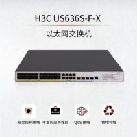 华三(H3C)US636S-F-X 三层网管以太网交换机云简平台统一管理24口千兆光+8千兆电+4口万兆光自带一块电源