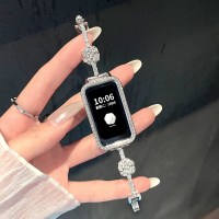 [轻奢山茶花]适用于华为手环11表带11pro10/9金属镶钻手表链8智能运动NFC版荣耀手环10/9高级女款7配件