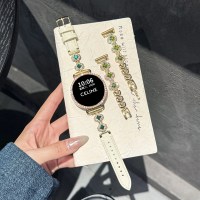 四叶草镶钻〔轻奢百搭〕适用于华为gt6表带gt5/gt4手表链金属拼皮gt65pro女款小众春夏季watch54千金时尚