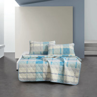 水星家纺一触清凉可水洗乳胶凉席三件套-K03(灰蓝色)